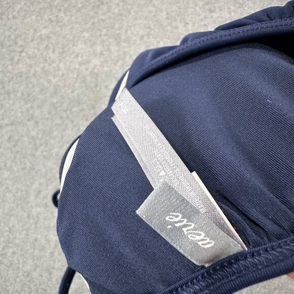 Aerie String Bikini Swim Top Size Medium Navy Blue Mesh Detail Padded Wireless - Picture 4 of 6